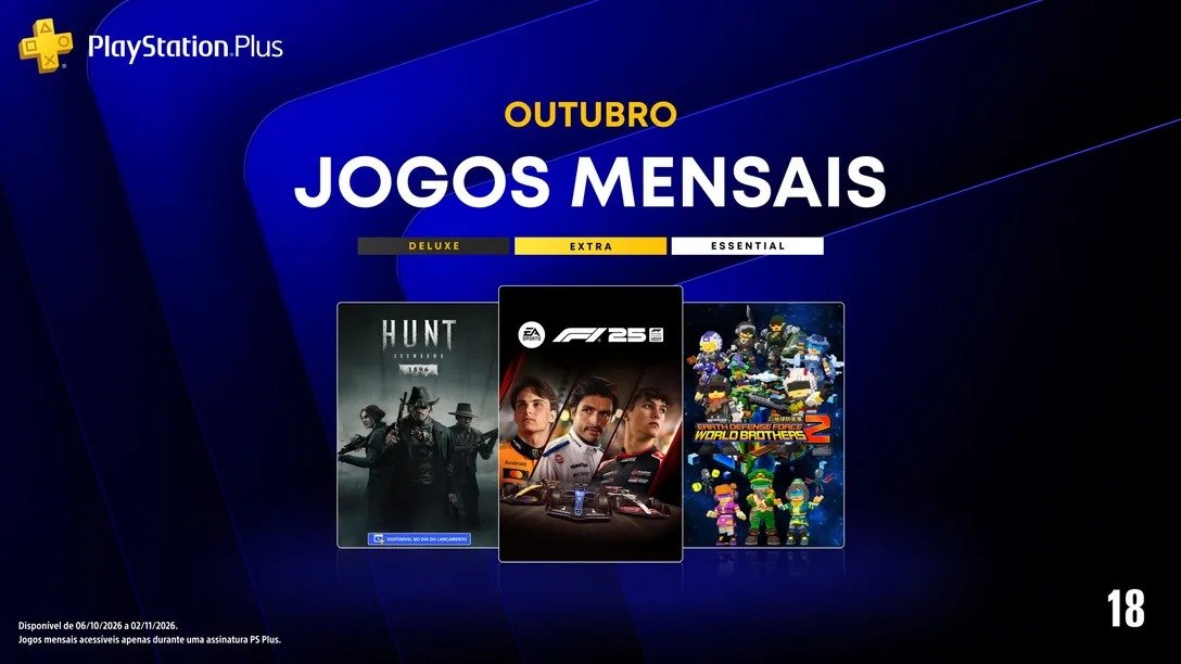 PlayStation Plus revela os jogos mensais de outubro, incluindo F1 25, Hunt: Showdown 1896 e Earth Defense Force: World Brothers 2 -  (crédito: Playstation/Divulga&ccedil;&atilde;o)