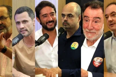 Os seis candidatos ao governo de Minas Gerais, Alexandre Kalil, Cleitinho Azevedo, Gabriel Azevedo, Mateus Simões, Patrus ananias e Flávio Roscoe, revelam suas conexões e preferências com o estado mineiro
 -  (crédito: Gladyston Rodrigues, Jair Amaral e Marcos Vieira/EM D.A. Press.)