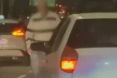 Imagens de c&acirc;mera de seguran&ccedil;a mostram o momento da briga de tr&acirc;nsito que resultou na morte de Carlos Boulos na Avenida 23 de Maio. -  (crédito: Reprodu&ccedil;&atilde;o/TV Globo)