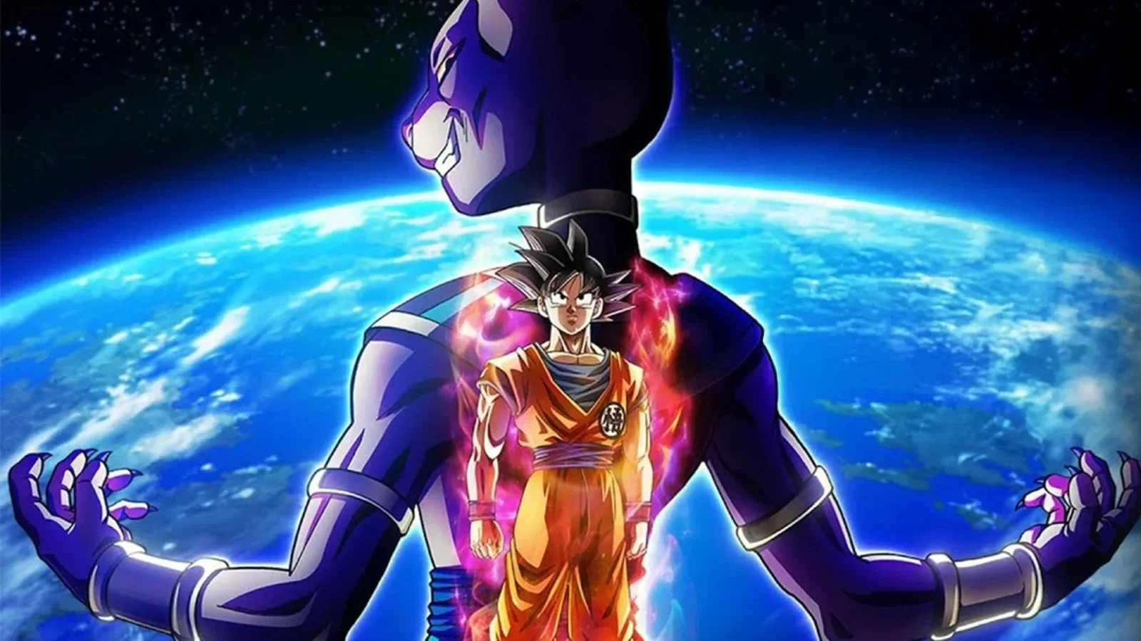 Goku e Beerus, os protagonistas da saga Dragon Ball Super: Beerus, que revisita o in&iacute;cio da fase do anime -  (crédito: Toei Animation/Divulga&ccedil;&atilde;o)