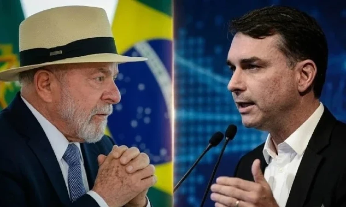 Lula e Flávio Bolsonaro figuram em pesquisas que mostram cenários acirrados para o segundo turno das eleições - (crédito: Ricardo Stuckert/PR-Minervino Júnior/CB)