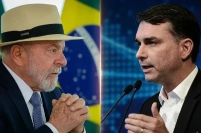 Lula e Fl&aacute;vio Bolsonaro figuram em pesquisas que mostram cen&aacute;rios acirrados para o segundo turno das elei&ccedil;&otilde;es -  (crédito: Ricardo Stuckert/PR-Minervino J&uacute;nior/CB)
