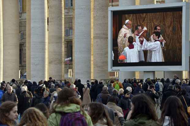 Papa Francisco celebra primeira missa na Capela Sistina - JOHANNES EISELE / AFP