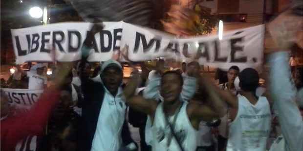 Integrantes da Galoucura protestam pela liberdade de Macalé, inocentado de homicídio - EM/DA Press