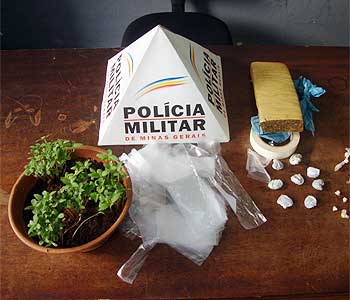 Dois adolescentes são detidos com crack e mudas de maconha em Pará de Minas - Polícia Militar (PM)/Divulgação