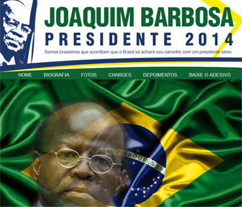 Justiça Eleitoral manda tirar site de Joaquim Barbosa do ar - Reprodução/Internet