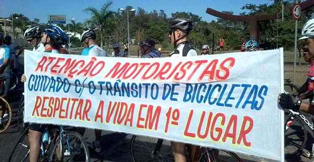 Ciclistas lembram morte de criança e pedem mudanças na ciclofaixa da Pampulha - Arquivo Pessoal / Guilherme Ramos