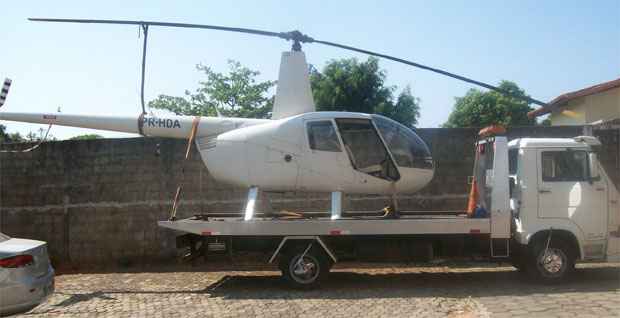Jovem é preso novamente ao pilotar helicóptero sem licença em Pompéu - Polícia Militar de Pompéu/Divulgação