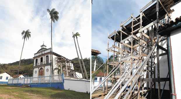 Infiltração destrói igreja do século 19 em Diamatina  - Fotos: Túlio Santos/EM/D.A press

