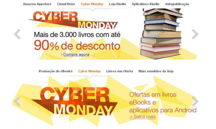 Sites oferecem até 90% de descontos na Cyber Monday brasileira  - Reprodução Internet/Amazon 