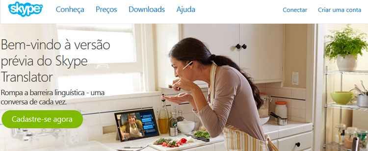 Skype dá primeiro passo para tradução simultânea - Reprodução/www.skype.com/pt-br/translator-preview