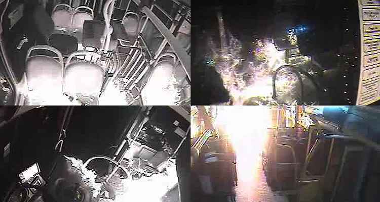 Imagens mostram ataques a três ônibus na Região Oeste de BH - Reprodução