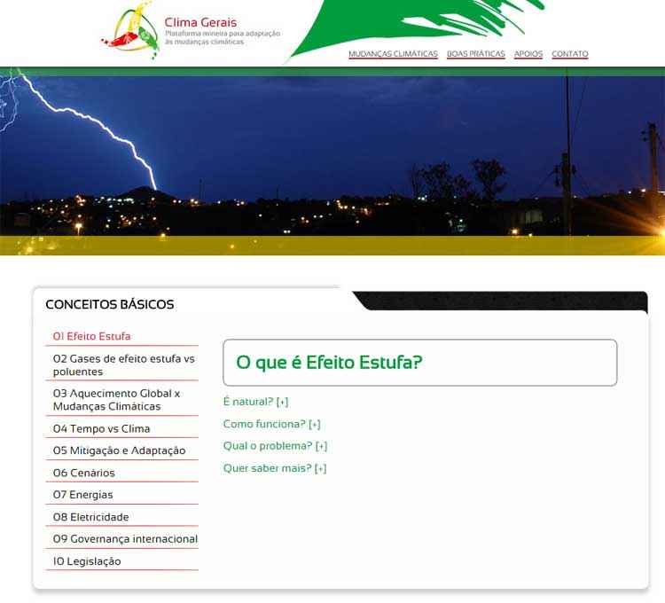 Minas agora tem site para divulgação de informações sobre mudanças climáticas