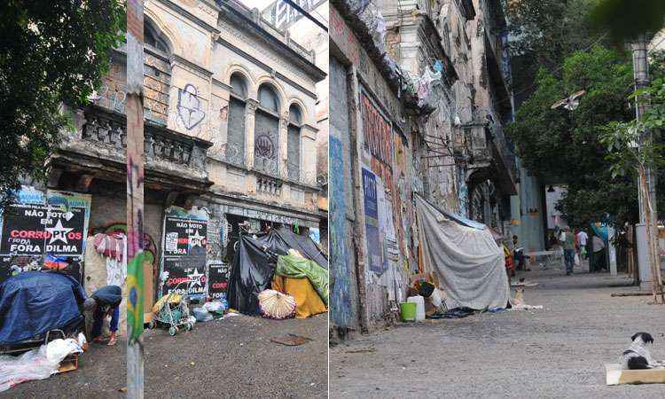 Sobram vagas nos albergues, mas desabrigados preferem viver nas ruas de BH - Alexandre Guzanshe/Gladyston Rodrigues/EM/DA Press