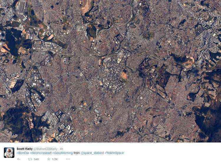 Astronauta norte-americano posta foto de Belo Horizonte vista do espaço - Reprodução/Twitter