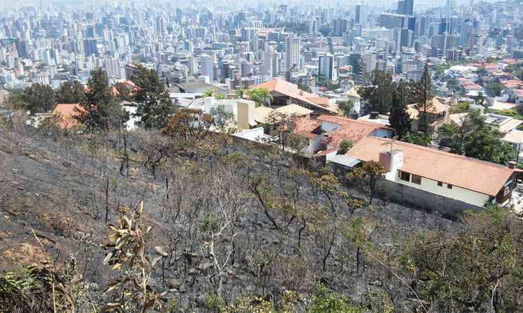 Tubulação de água depredada prejudicou combate a incêndio na Serra do Curral - Paulo Filgueiras/EM/DA Press