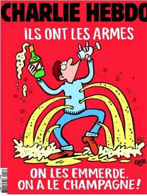 Charlie Hebdo ironiza: 'Eles têm as armas. Eles que vão à merda. Nós temos a champagne'