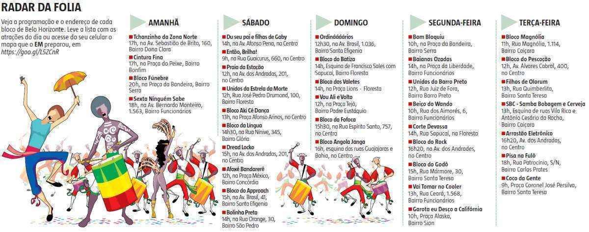 Chamaram, e o Síndico bombou na avenida; veja a agenda dos blocos do carnaval de BH