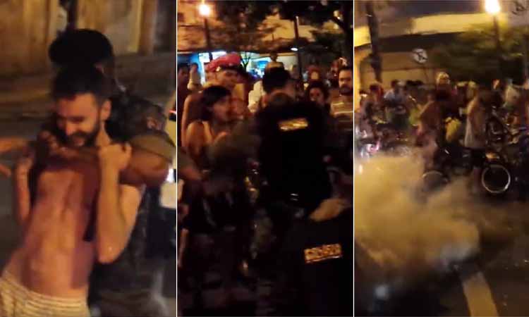 PM usa bombas de gás para acabar com desfile de bloco no Centro de BH - Reprodução / Facebook