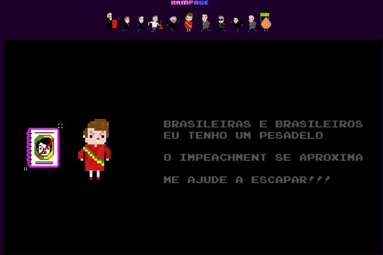 Jogo on-line faz Dilma saltar coxinhas para "correr" do impeachment - Reprodução da Internet