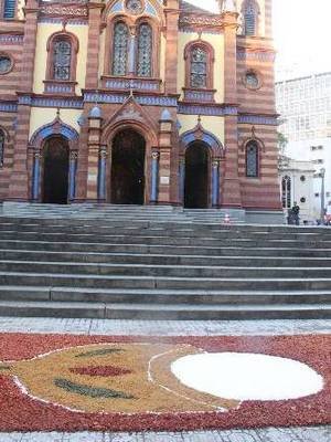 Fiéis da Igreja São José aprendem a arte dos tapetes de serragem - Sidney Lopes EM/D.A Press