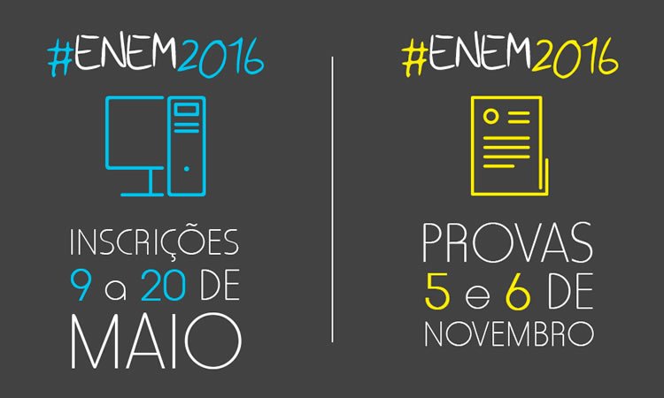 Últimos dias para inscrição no ENEM 2016 - MEC
