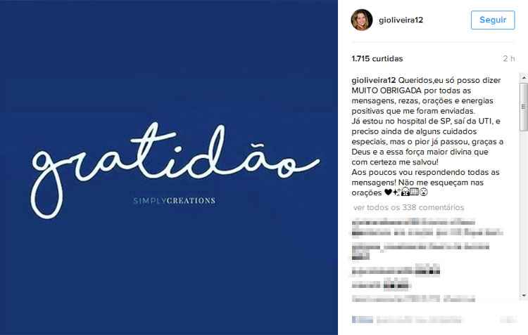 Atingida por dois tiros, concunhada de Ana Hickmann sai da UTI  - Reprodução/Instagram