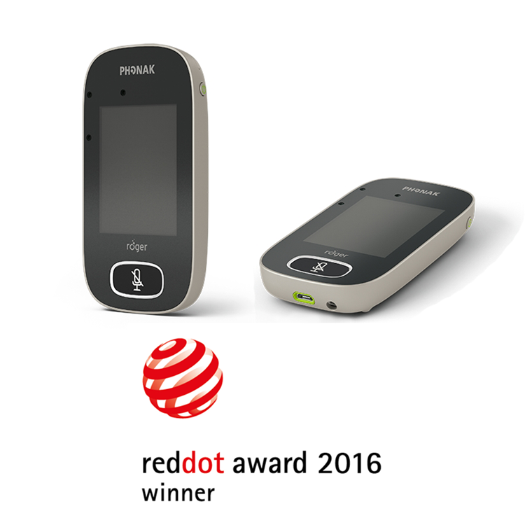 Phonak Audéo V10 e Roger ? Touchscreen Mic receberam o prêmio Red Dot Design Award - Dino