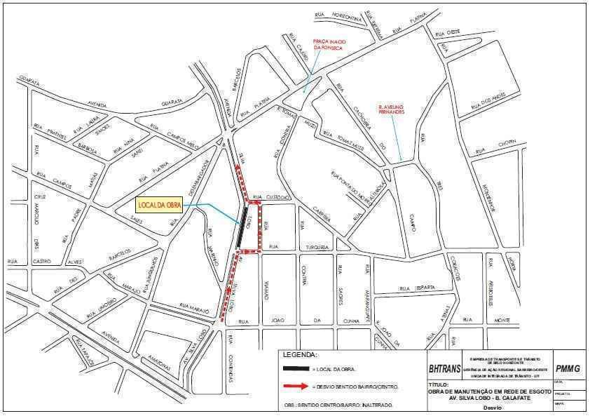 Avenida Silva Lobo será interditada nesse fim de semana no Bairro Calafate - BHTrans/Divulgação
