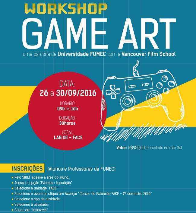 Universidade Fumec promove workshop Game Art em parceria com empresa canadense 