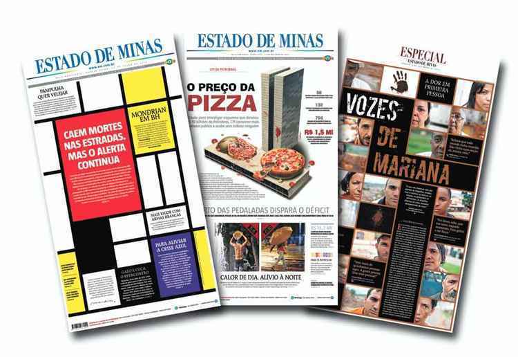 Estado de Minas conquista três prêmios de design editorial  - Capas sobre exposição de Mondrian e CPI da Petrobras e imagens de especial sobre Mariana foram premiadas