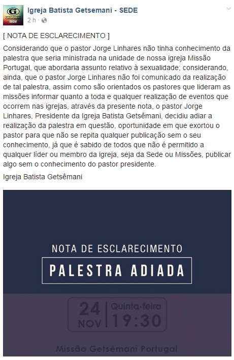 Pastora esclarece em vídeo palestra sobre "reverter homossexualidade" em BH - Reprodução Facebook