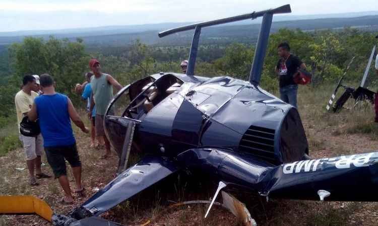 Helicóptero cai em Curvelo, na região Central de Minas - Divulgação
