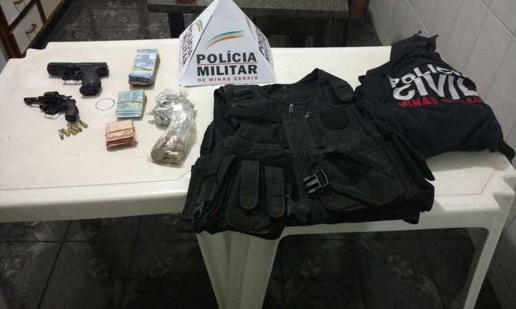 PM fecha cerco a ladrões que se passaram por policiais civis e roubaram lotérica - PMMG/Divulgação