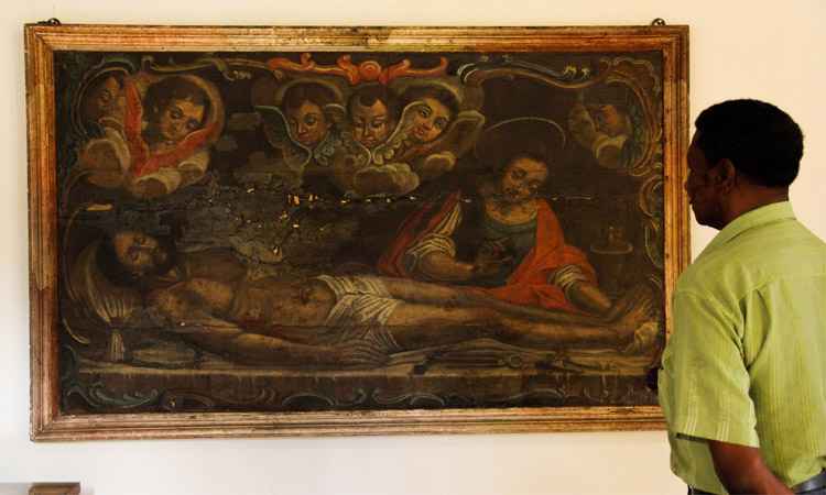 Retratando cena da Paixão de Cristo, obra do século 18 será restaurada - Ramon Nunes/Prefeitura de Nova Era/Divulgação