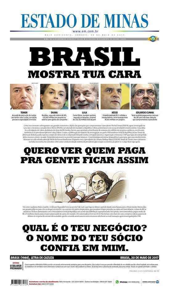 Capa do Estado de Minas inspirada em música de Cazuza viraliza nas redes sociais