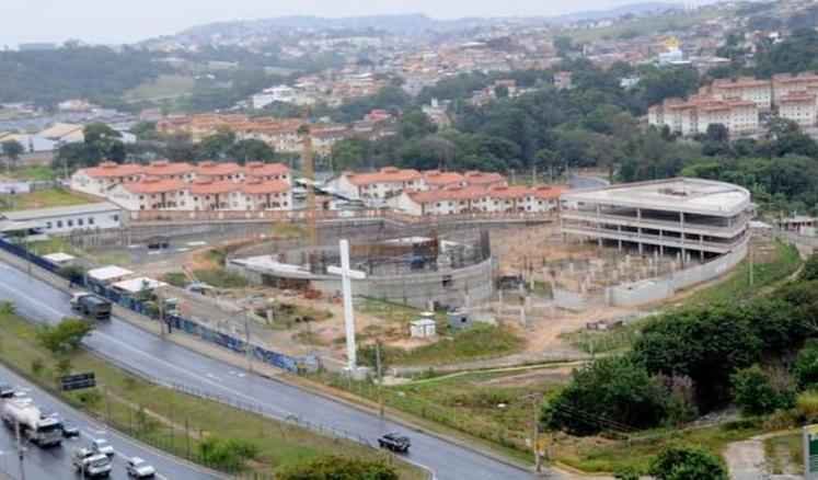 Obra da Catedral Cristo Rei, em BH, chega à metade do cronograma previsto - Beto Novaes/EM/D.A Press