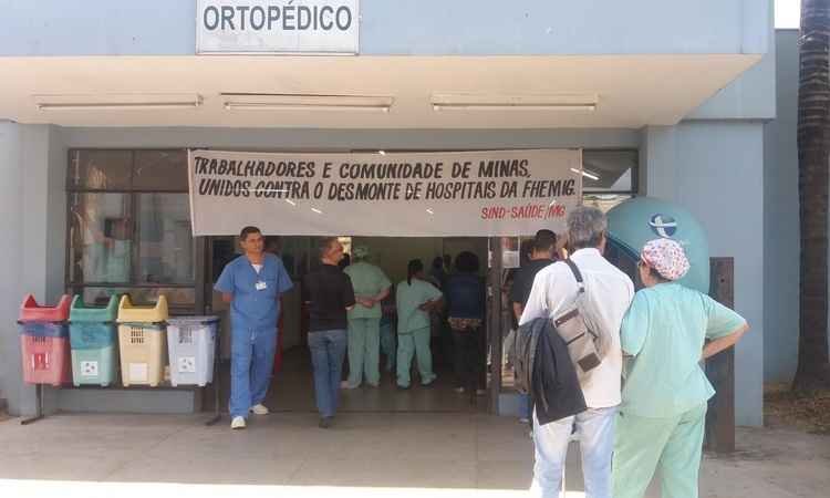 Funcionários ocupam prédio da Unidade Ortopédica Galba Velloso em BH - Sind-Saúde MG/Divulgação