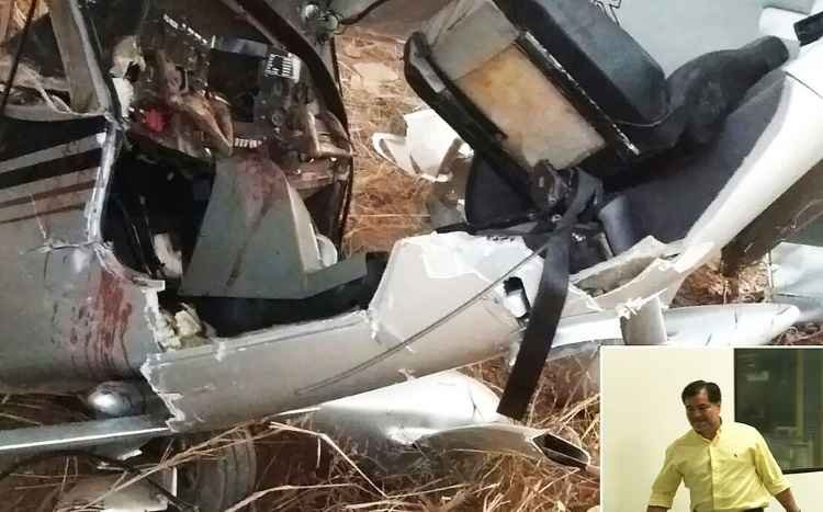 Avião com ex-senador boliviano asilado no Brasil cai em Goiás - Corpo de Bombeiros/Divulgação