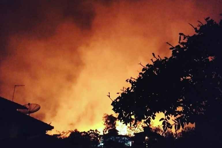 Incêndio atinge mata em vila militar de Lagoa Santa - Cristiane Coelho Lelis
