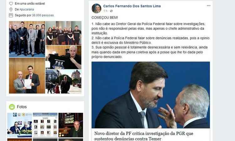 Procurador da Lava-Jato critica declarações de novo diretor-geral da PF sobre investigações - Reprodução/Facebook 