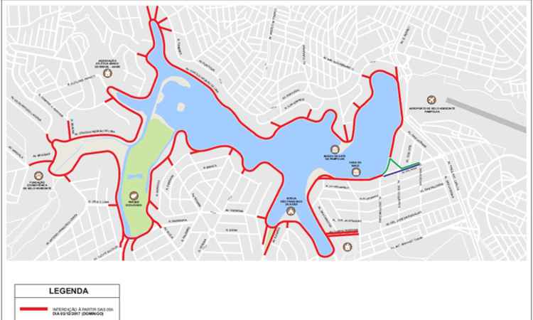 Corrida altera trânsito até domingo na Pampulha - BHTrans/ Divulgação