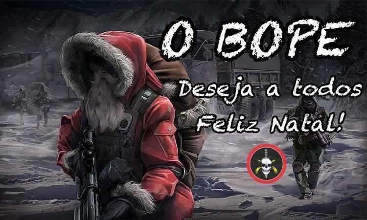 Bope do Rio de Janeiro deseja feliz Natal com imagem de Papai Noel armado  - Reprodução internet/Facebook