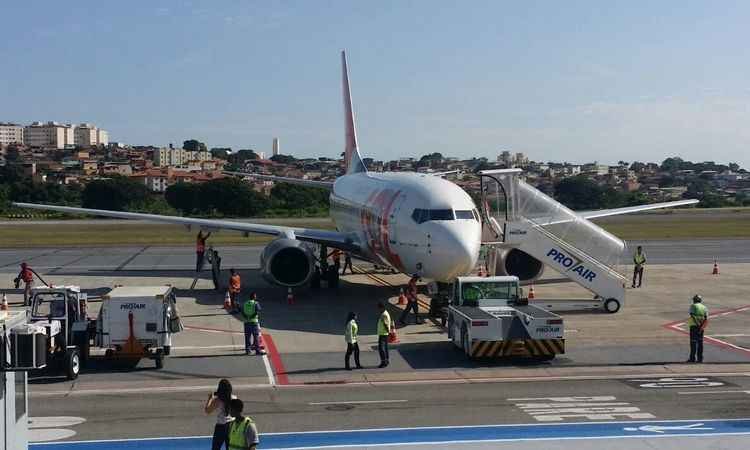 Aeroporto da Pampulha recebe primeiro voo de grande porte, operado pela Gol  - Paulo Filgueiras / EM / D.A. Press
