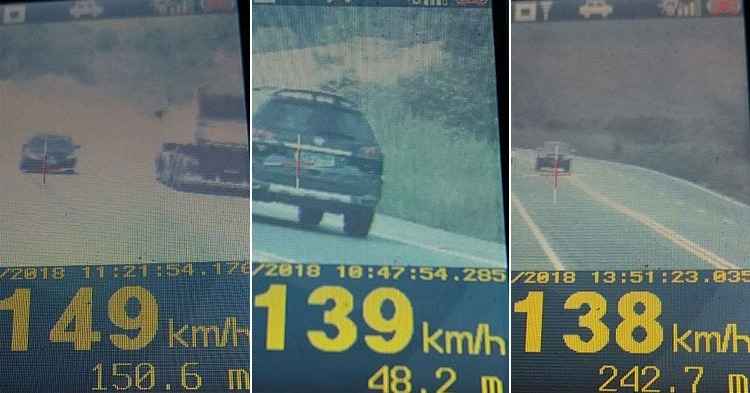 Motoristas abusam da velocidade e são flagrados pelo radar na Zona da Mata - PRF/Divulgação