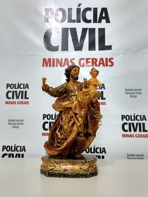 Imagem sacra é encontrada em São João Del-Rey após 22 anos desaparecida - PCMG/Divulgação