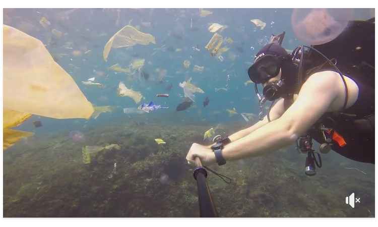 Mergulhador divulga vídeo que exibe mar de lixo nas águas de Bali - Reprodução/Rich Horner/Facebook