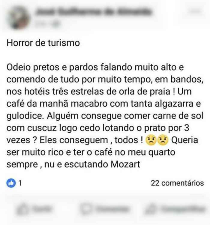 Professor é denunciado por alunos após comentário racista em rede social  - Reprodução/Facebook 