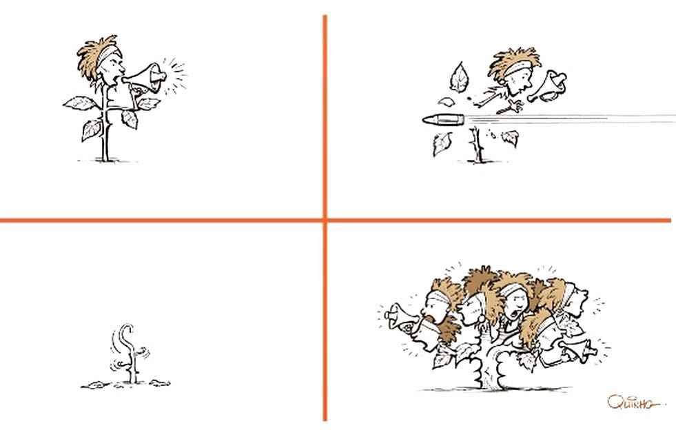 Charge produzida por cartunista do EM viraliza nas redes sociais  - Arte EM/Quinho