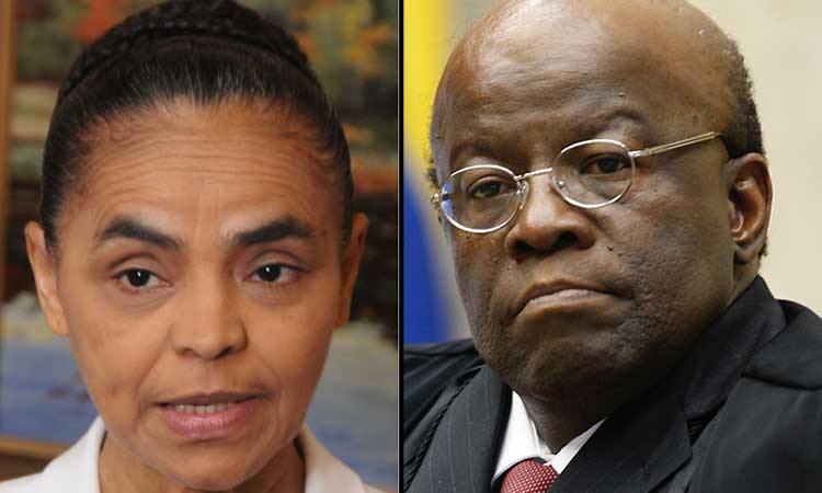 Marina Silva e Joaquim Barbosa descartam aliança em eleição - Marcos Vieira/EM/D.A Press e Nelson Jr./SCO/STF 